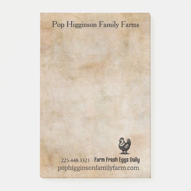 Vintage Chicken Farm Post-it Notes (Front)