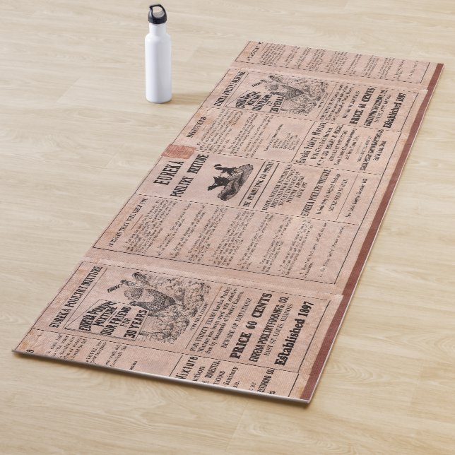Vintage Chicken Feed Yoga Mat (In Situ)