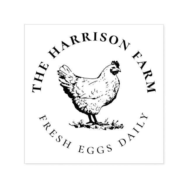Vintage Chicken | Fresh Eggs Self-inking Stamp (Design)