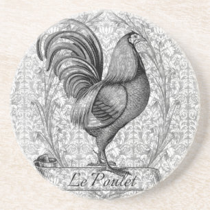 Vintage Chicken Illustration Coaster
