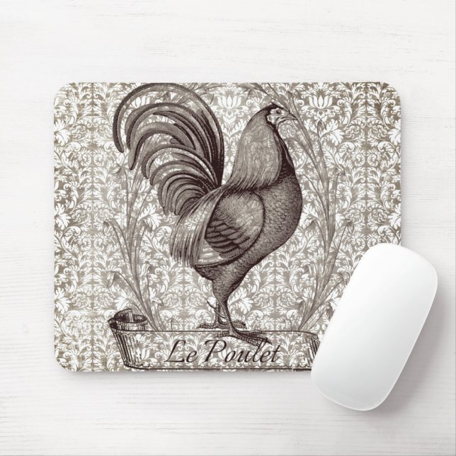 Vintage Chicken Illustration II Mouse Mat (With Mouse)