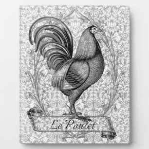 Vintage Chicken Illustration Plaque