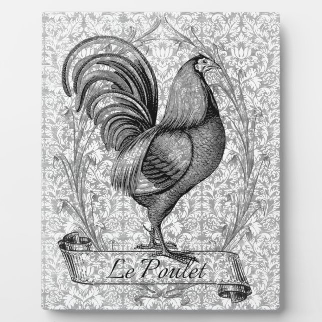 Vintage Chicken Illustration Plaque (Front)