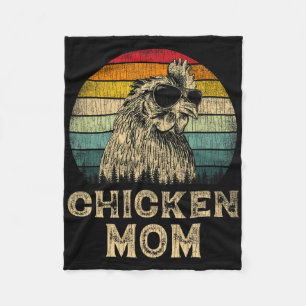 Vintage Chicken Mum Chicken Lovers Mummy Mother's Fleece Blanket