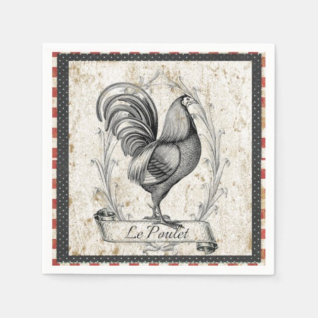 Vintage Chicken Napkin (Front)