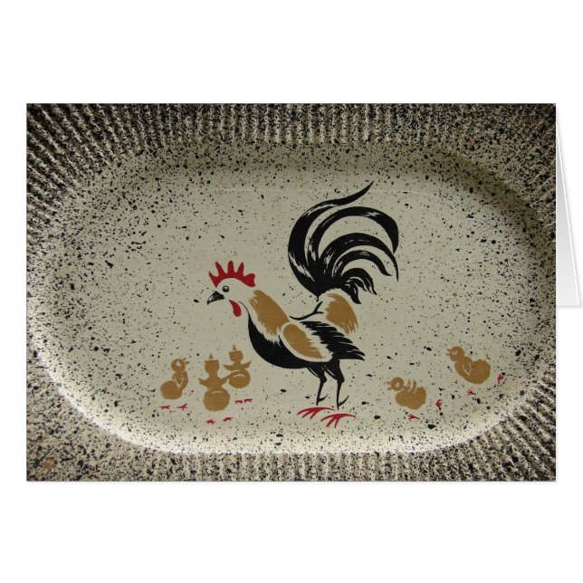 Vintage Chicken Paper Plate Rooster and Chicks (Front Horizontal)