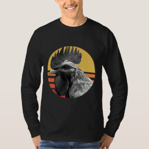 Vintage Chicken Phone Retro Sunset   T-Shirt