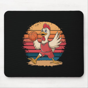 Vintage Chicken Playing Sketll Chicken Lovers Sket Mouse Mat