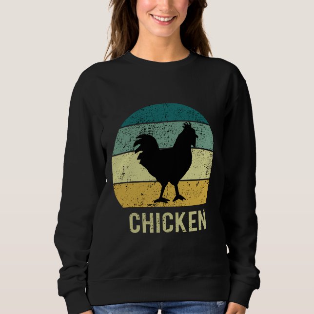 Vintage Chicken Retro Fo Sweatshirt (Front)