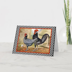 Vintage Chicken Rooster Card