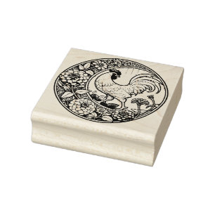 Vintage Chicken                                    Rubber Stamp