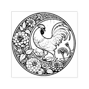 Vintage Chicken Self-inking Stamp
