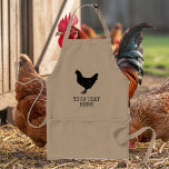 Vintage chicken silhouette logo custom poultry BBQ Standard Apron<br><div class="desc">Vintage chicken silhouette logo custom poultry BBQ Adult Apron. Rustic farm animal design for men, women and kids. Cool barbecue and cooking aprons in white, yellow or khaki beige. Create your own for chef, grill master, dad, father, uncle, mum, aunt, mum, mother, son, husband, wife, sister etc. Also great for...</div>