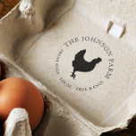 Vintage Chicken Silhouette Personalized Egg Rubber Stamp<br><div class="desc">Egg carton stamps for small local businesses. This design features a hand-drawn chicken silhouette with your information in curved text. Click on "Personalize this template" and edit the text in the boxes to create your own. There are both self-inking and wooden stamp versions of this design. View the collection link...</div>