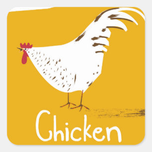 Vintage Chicken Square Sticker