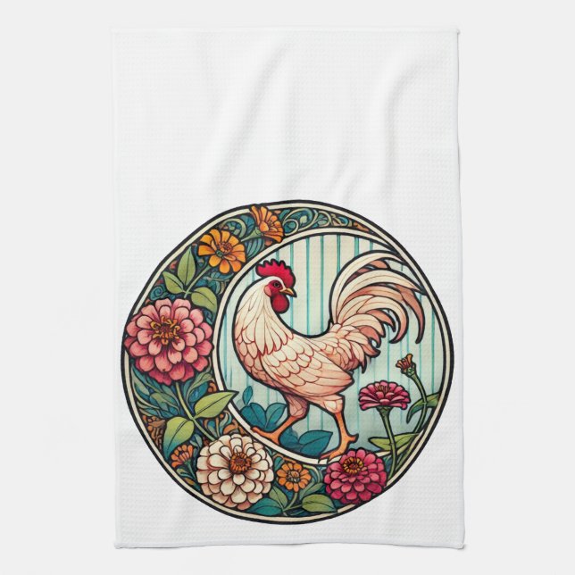 Vintage Chicken                                    Tea Towel (Vertical)