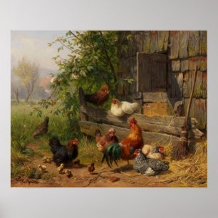 Vintage Chickens and Rooster Country wall decor