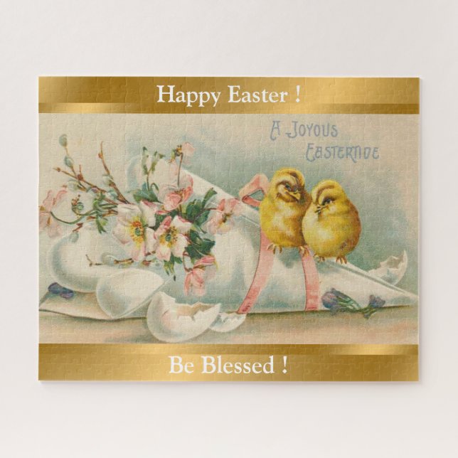 Vintage Chickens Easter Holiday Jigsaw Puzzle (Horizontal)