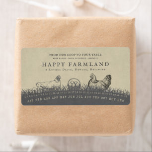 Vintage Chickens Grass Field Rustic Farm Fresh Egg