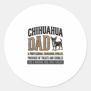 Vintage Chihuahua Dad Dog Lover Shirt Design_1 Classic Round Sticker
