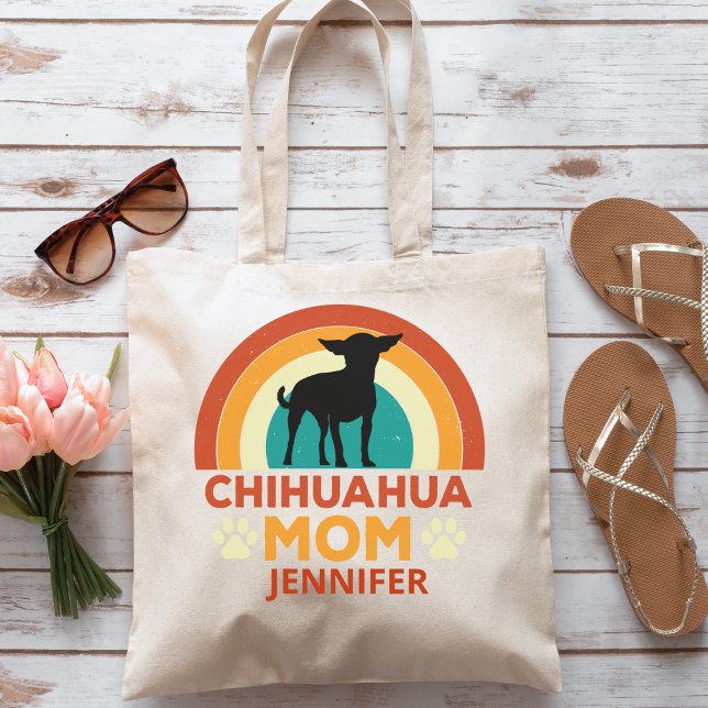 Vintage Chihuahua Dog Mum Sunset Personalised  Tote Bag (Creator Uploaded)