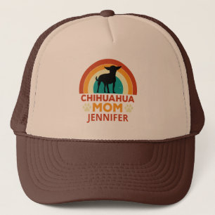 Vintage Chihuahua Dog Mum Sunset Personalised Trucker Hat