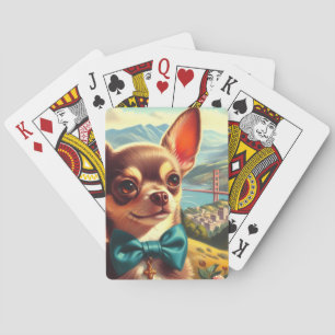 Vintage Chihuahua Painting Playing Cards