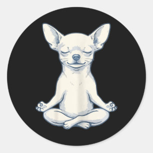 Vintage Chihuahua Yoga Design Lotus Dog Meditation Classic Round Sticker