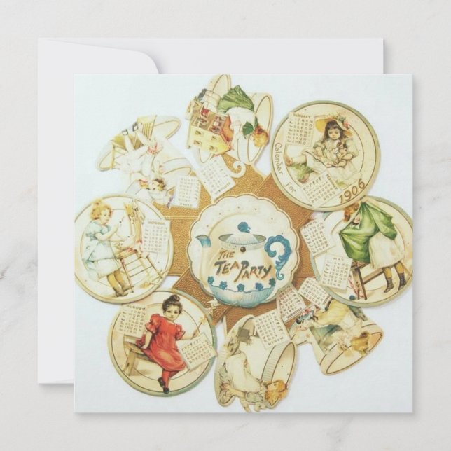 Vintage Chikdren's Tea Party Invitation (Front)