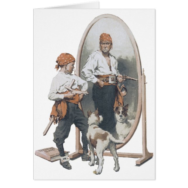 Vintage Child, Boy Pirate, Dog, Mirror, Buccaneer (Front)