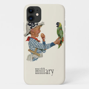 Vintage Child, Boy Playing Pirate Parrot Bird Case-Mate iPhone Case