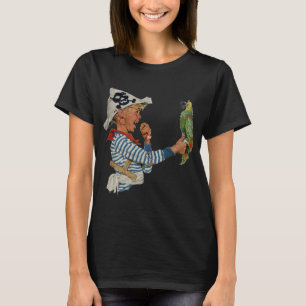Vintage Child, Boy Playing Pirate Parrot Bird T-Shirt