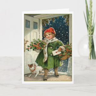 Vintage Child Christmas Card
