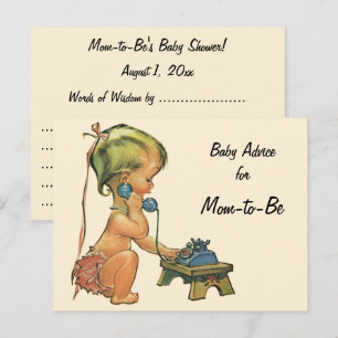 Vintage Child Cute Blonde Girl Talking on Toy Phon Advice Card