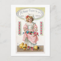 Vintage Child, Easter Eggs and Chicks