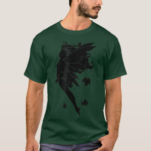 Vintage Child Fairy Silhouette Magic Fairy Girl T-Shirt