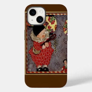 Vintage Child Harlequin, Musician Playing Banjo iPhone 14 Case