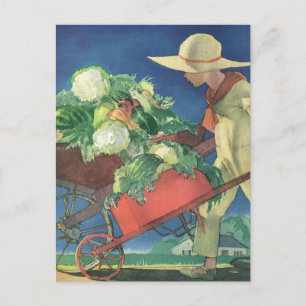 Vintage Child, Organic Gardening; Victory Garden Postcard