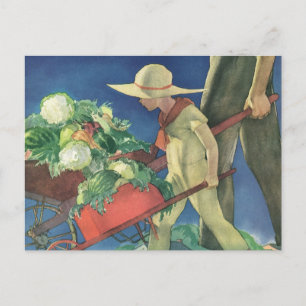 Vintage Child, Organic Gardening; Victory Garden Postcard
