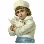 Vintage Child Photo Sculpure Standing Photo Sculpture<br><div class="desc">Sweet victorian child holding dove photo sculpture.</div>