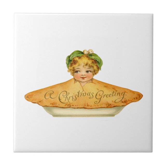 Vintage Child & Pie Tile (Front)