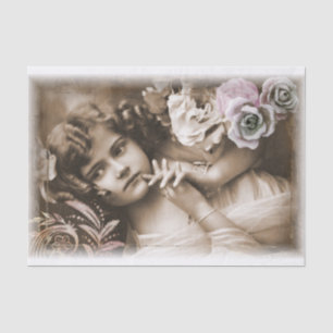 Vintage Child Portrait Decoupage Tissue Paper