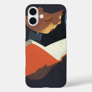 Vintage Child Reading a Book From the Library iPhone 16 Plus Case