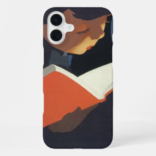 Vintage Child Reading a Book From the Library iPhone 16 Plus Case