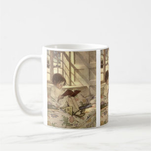 Vintage Child Reading a Book, Jessie Willcox Smith Coffee Mug