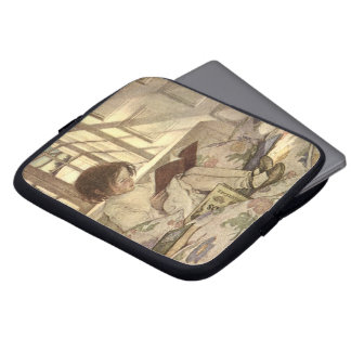 Vintage Child Reading a Book, Jessie Willcox Smith Laptop Sleeve