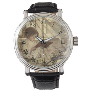 Vintage Child Reading a Book, Jessie Willcox Smith Watch