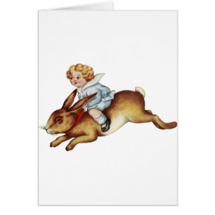 Vintage Child Rides Bunny Rabbit