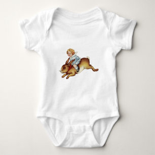Vintage Child Rides Bunny Rabbit Baby Bodysuit