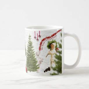 Vintage Child & Westie Wishes For Merry Christmas Coffee Mug